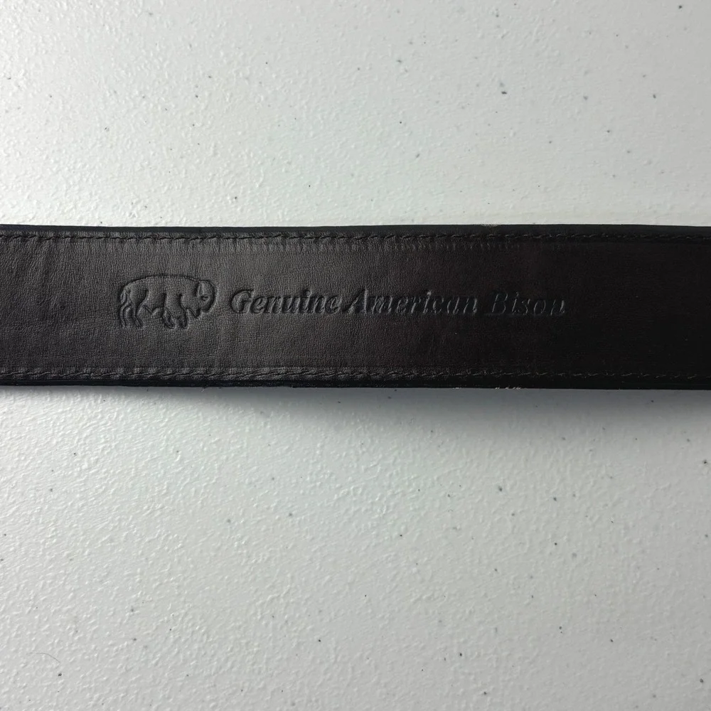 Vogt Vintage Hand Tooled American Bison Brown Leather Western Belt  Size 40